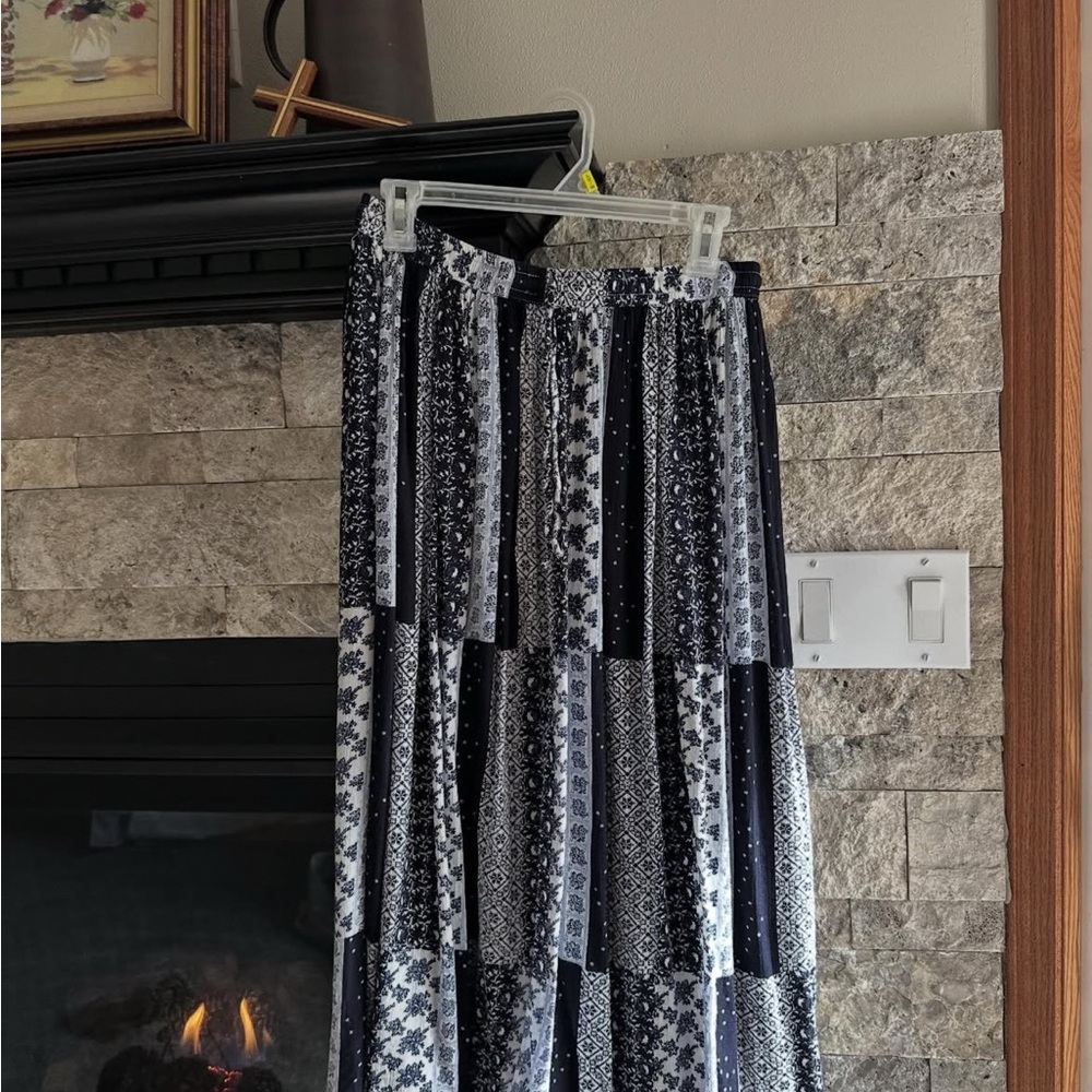 Quilt Patchwork Midi Skirt